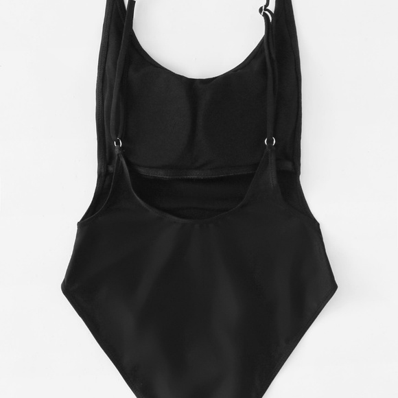 NWT    Scoop Neck Backless One-Piece Swimwear - Picture 3 of 4